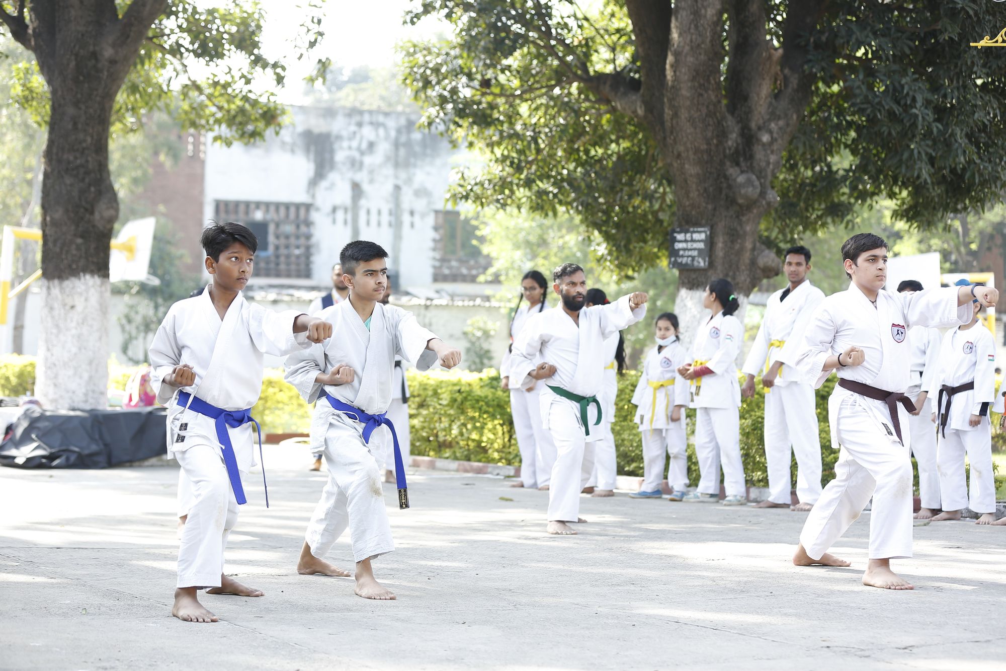 Shotokan Karate Belt Grading Test and Camp at Gyandeep School Sector 20-C, Chandigarh 13-03-2022.