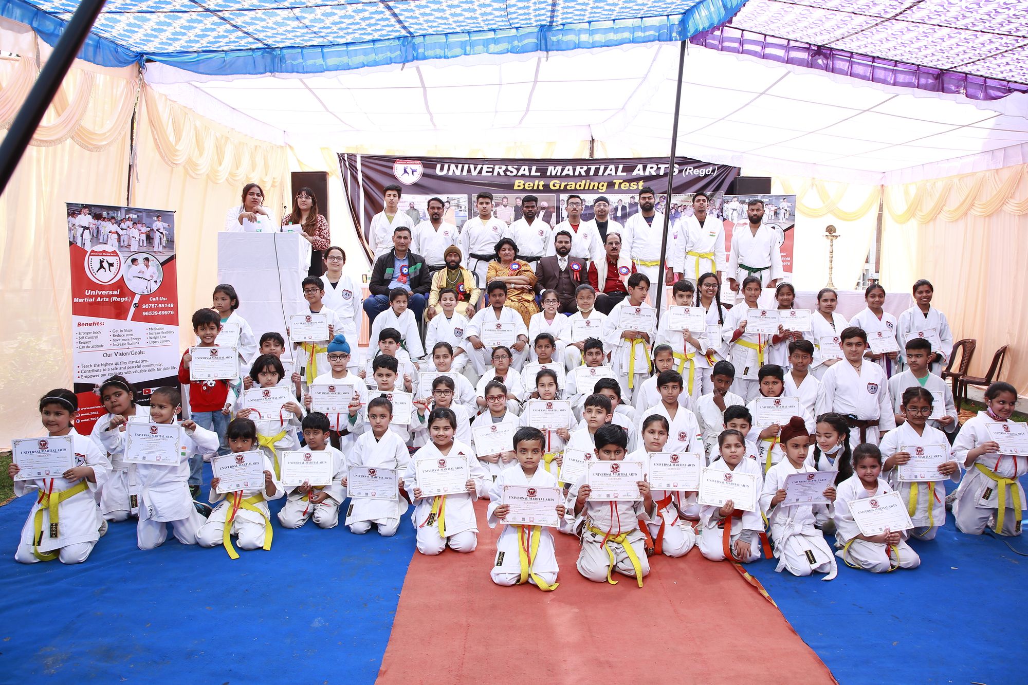 Shotokan Karate Belt Grading Test and Camp at Gyandeep School Sector 20-C, Chandigarh 13-03-2022.